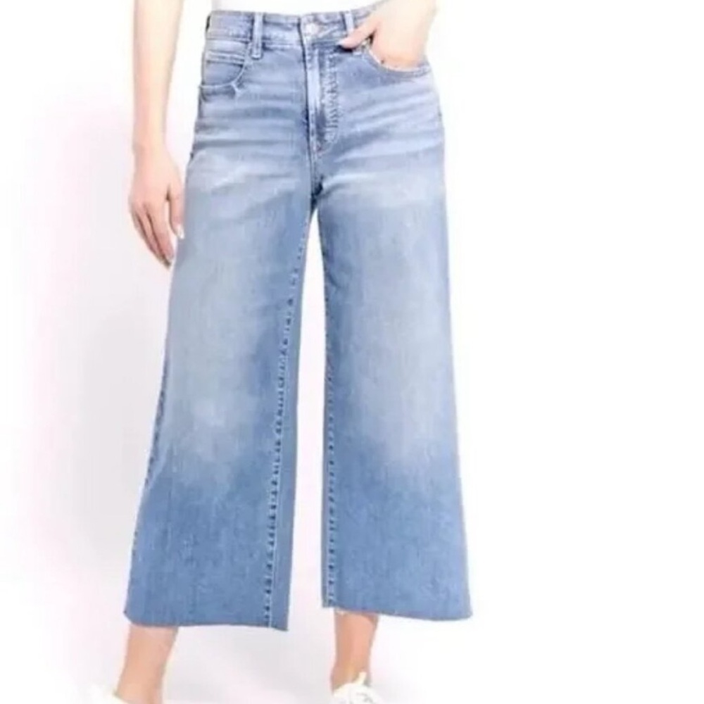 Oat Shari Cropped Wide Leg Jeans High Rise Women’s Size 10 or 30 Raw Hems Denim